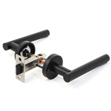 (Privacy Tubular Latch) ONYX Laurel Push Button Privacy Latch & Handle Set