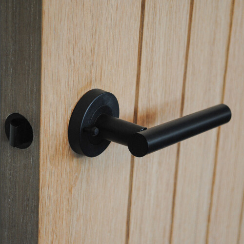 (Privacy Tubular Latch) ONYX Laurel Push Button Privacy Latch & Handle Set 2