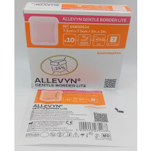 Allevyn Gentle Border Lite 7.5cm x 7.5cm Box of 10 - REF: 66800834