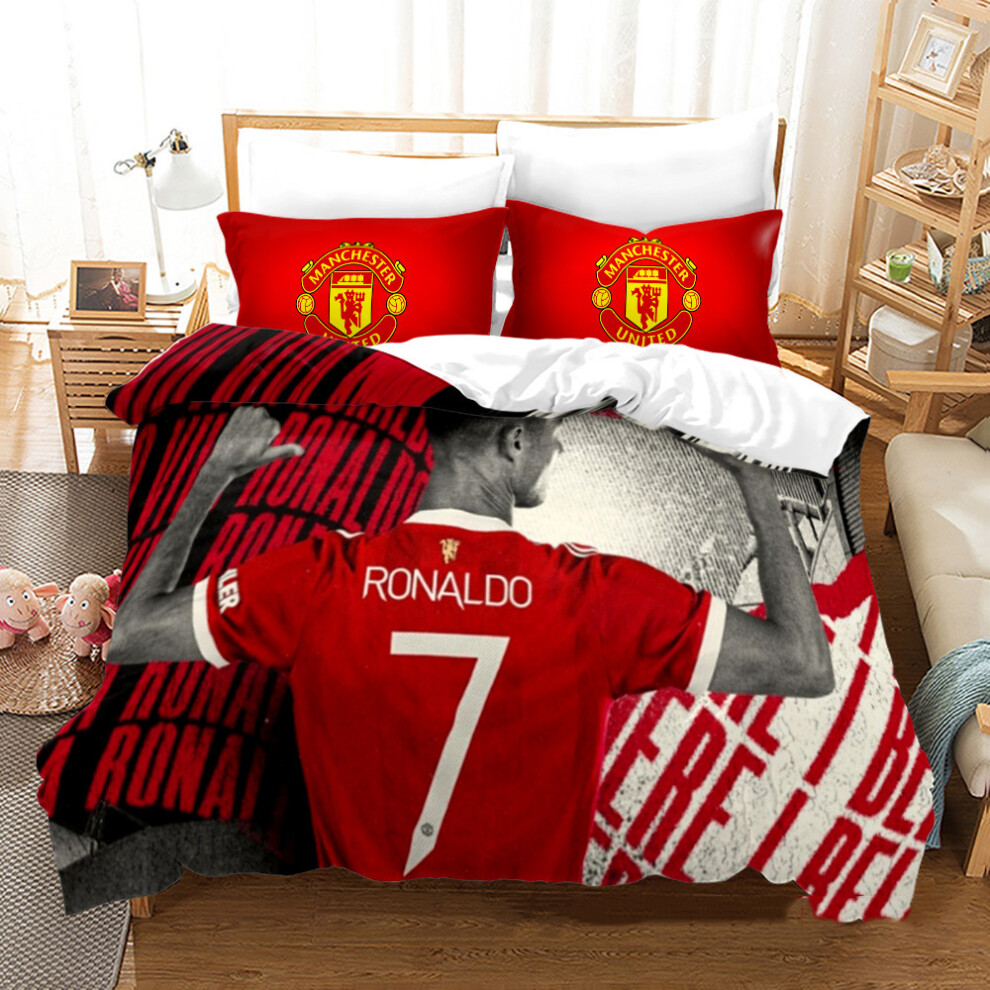 (Style T01, Single 135*200cm) Football Star Digital Printed Bedding Set Double Single Duvet Covers And Pillowcases