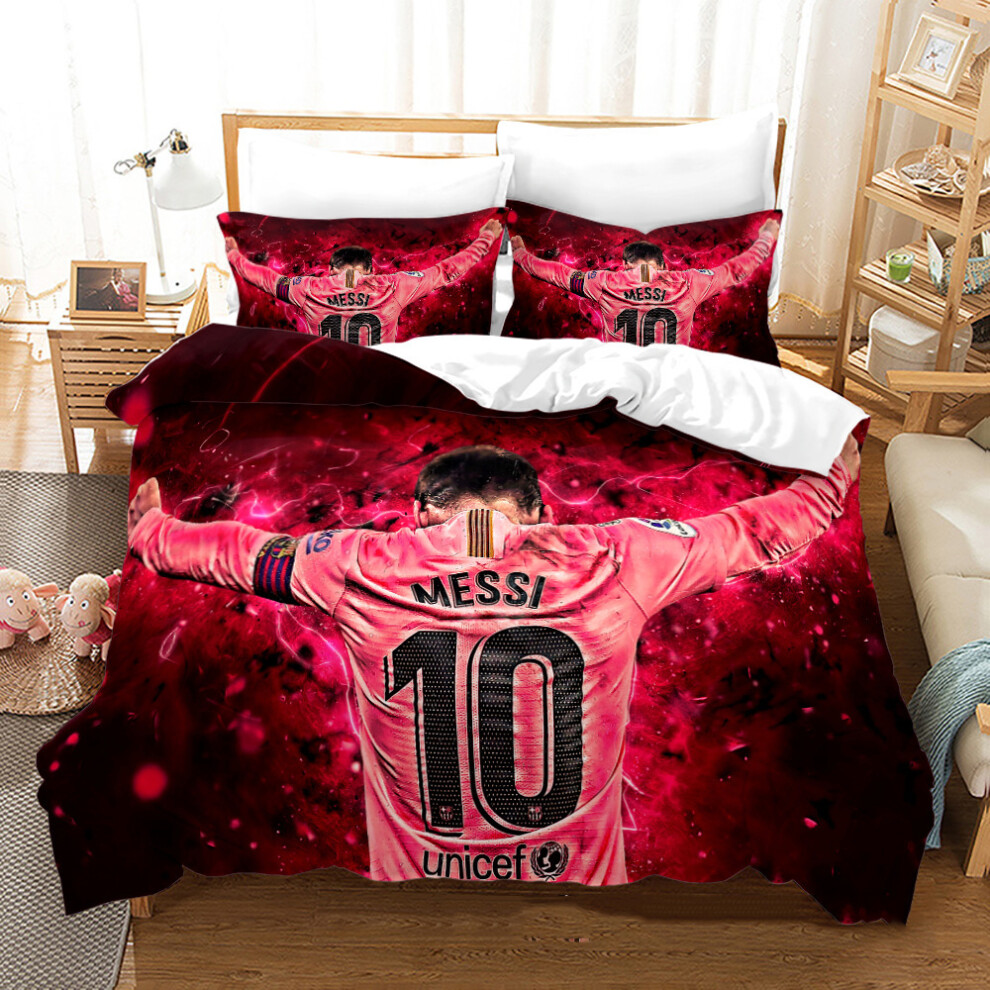 (Style T06, Double 200*200cm) Football Star Digital Printed Bedding Set Double Single Duvet Covers And Pillowcases