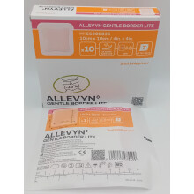 Allevyn Gentle Border lite 10cm x 10cm Box of 10 - REF: 66800835