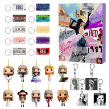 (C) Singer Taylor Swift Acrylic Keychain 24 Day Advent Countdown Calendar Fan Gift