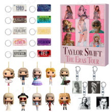 (A) Singer Taylor Swift Acrylic Keychain 24 Day Advent Countdown Calendar Fan Gift