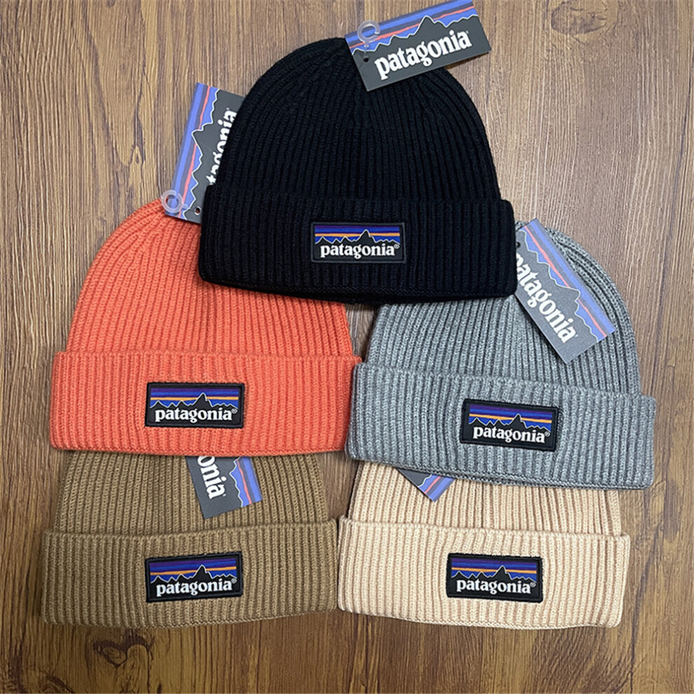 (Grey) Patagonia Womens Mens Knitted Beanie Hat Stretch Warmer Winter Outdoor Ski Cap