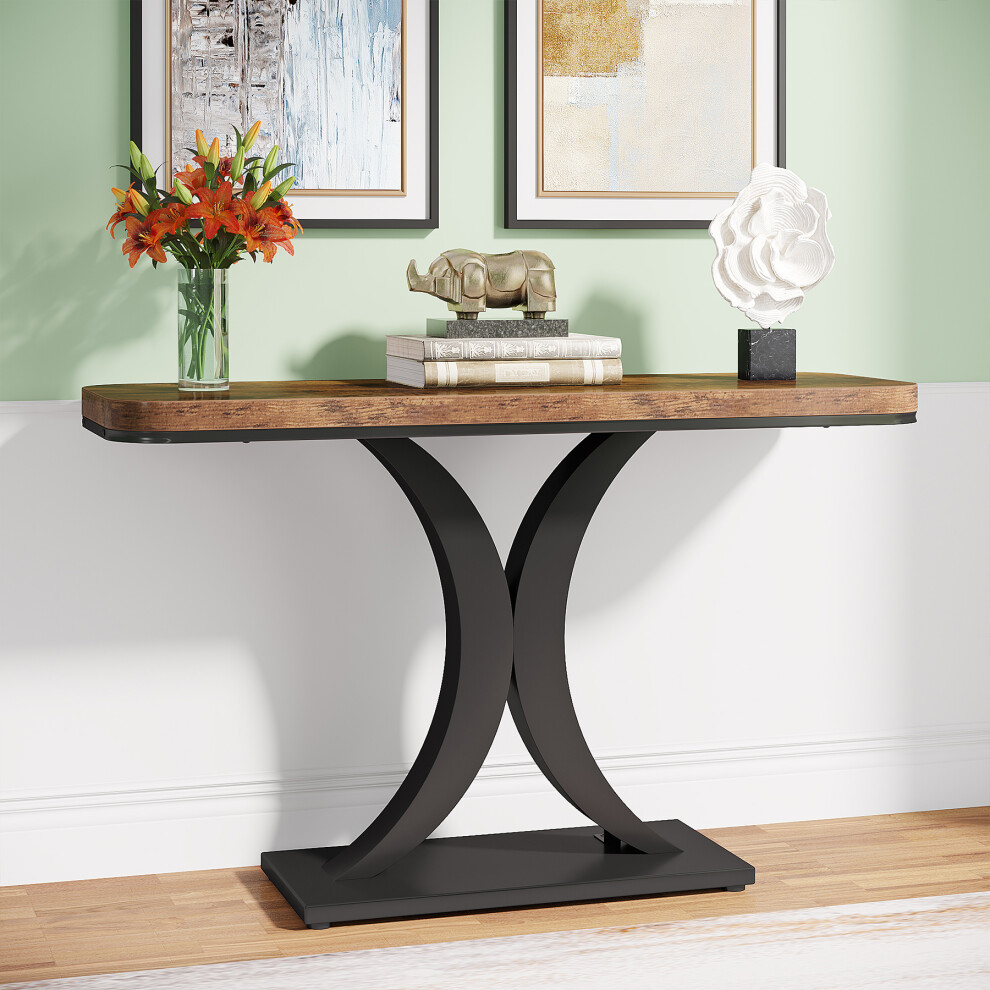 Tribesigns Industrial Console Table, 100cm Narrow Entryway Foyer Table