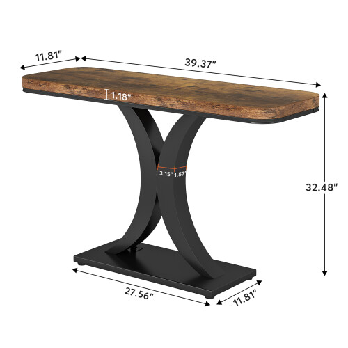 Tribesigns Tribesigns Industrial Console Table, 100cm Narrow Entryway Foyer Table 2