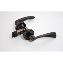 (Black Nickel, Privacy Quick Latch) ONYX Twirl Push Button Privacy Latch & Handle Sets