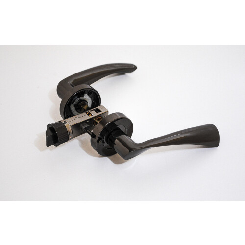 (Black Nickel, Privacy Quick Latch) ONYX Twirl Push Button Privacy Latch & Handle Sets