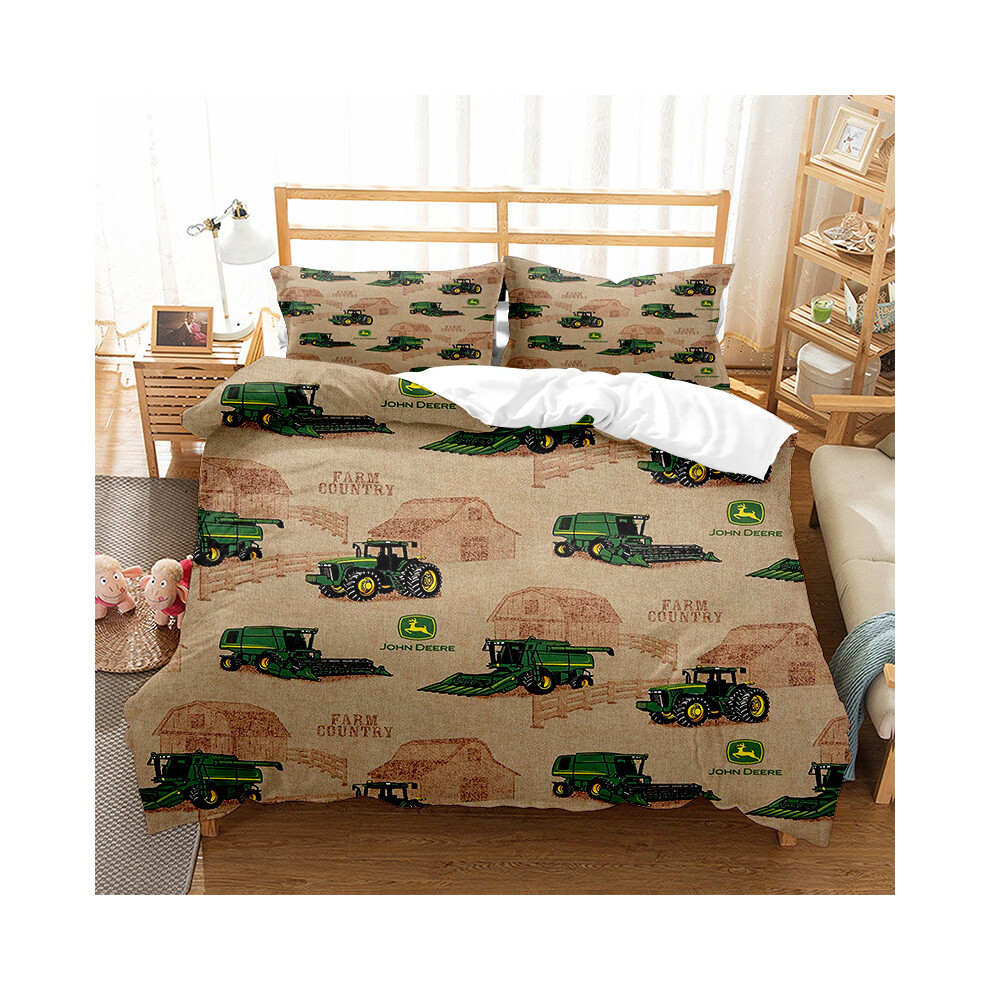 (Style RM-2, Single 135*200cm) Gift For John Deere Fans Printed Bedding Set Double Single Duvet Covers And Pillowcases