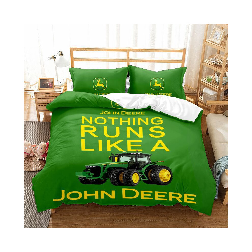 (Style RM-3, Single 135*200cm) Gift For John Deere Fans Printed Bedding Set Double Single Duvet Covers And Pillowcases