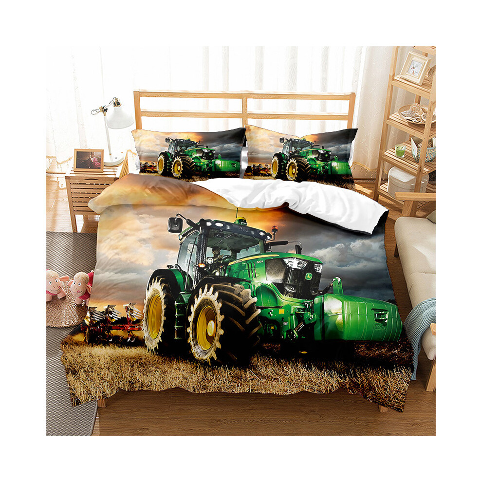 (Style RM-6, Single 135*200cm) Gift For John Deere Fans Printed Bedding Set Double Single Duvet Covers And Pillowcases