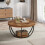 Tribesigns Tribesigns Round Coffee Table, Industrial 2-Tier Circle Coffee Table 2