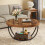Tribesigns Tribesigns Round Coffee Table, Industrial 2-Tier Circle Coffee Table 3