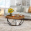 Tribesigns Tribesigns Round Coffee Table, Industrial 2-Tier Circle Coffee Table 4