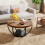 Tribesigns Tribesigns Round Coffee Table, Industrial 2-Tier Circle Coffee Table 5