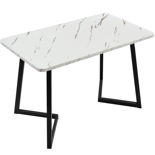 117x68cm, Metal Frame Rectangular Dining Table Modern Marble Pattern 2