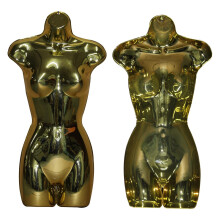 Display Guru Adult Female Full Size Hanging Body Form Display Mannequin Body Form Mannequin Display Form Ideal for Shop Display (Shiny Gold)