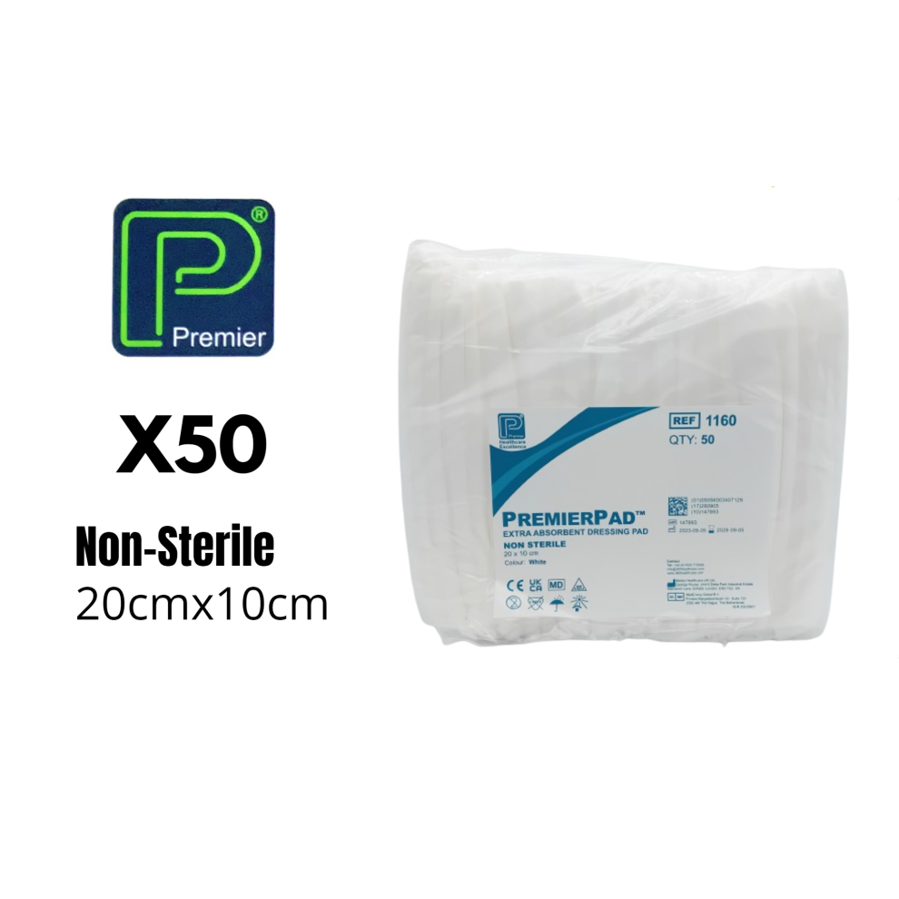 Premier Dressing Pad Non Sterile 10cm x20cm Pack of 50 Ref: PM1160