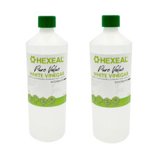 Hexeal Pure Value White Vinegar 2L - 2 x 1L Bottle of Food Grade White Vinegar for Cooking, Cleaning, Pickling & Baking Cleans Surfaces, Deodorises