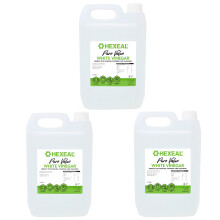Hexeal Pure Value White Vinegar 15L - 3 x 5L of Food Grade White Vinegar for Cooking, Cleaning, Pickling & Baking Cleans Surfaces, Deodorises & Remo