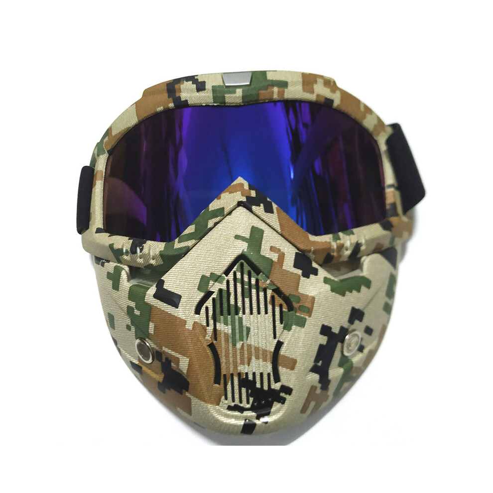 (A2) Motocross Goggles Glasses Face Dust Mask With Detachable Motorcycle Oculos 9487227247370