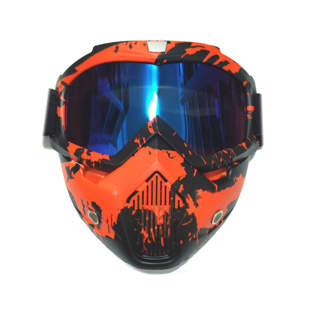 (A1) Motocross Goggles Glasses Face Dust Mask With Detachable Motorcycle Oculos 9487227247387
