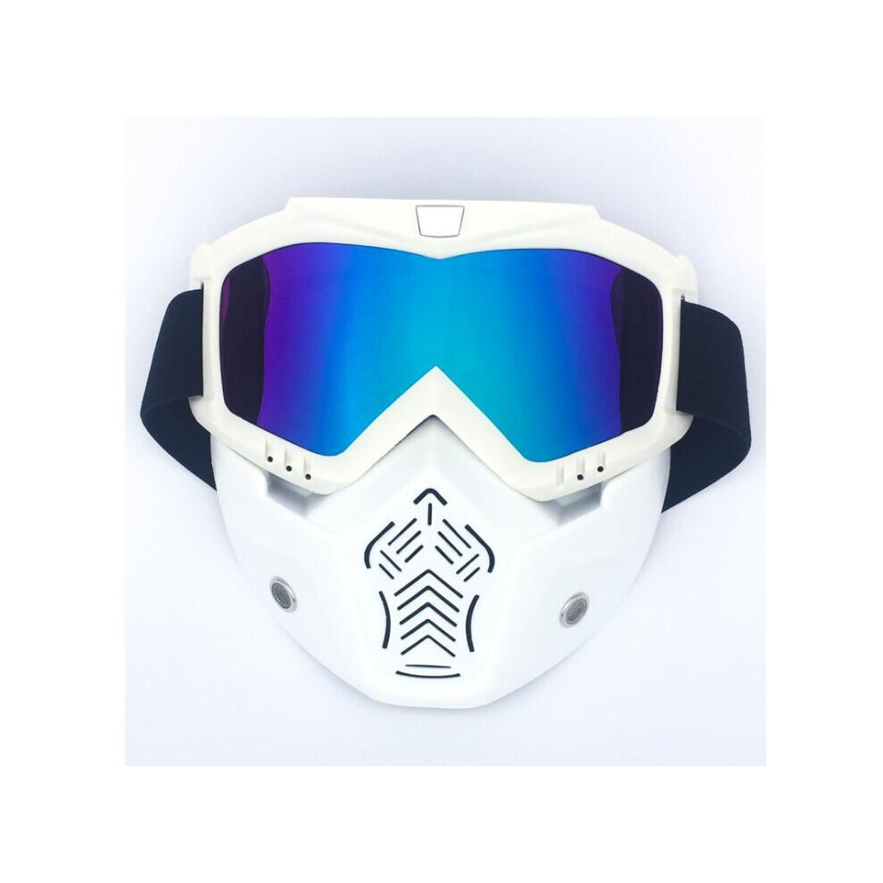 (1) Motocross Goggles Glasses Face Dust Mask With Detachable Motorcycle Oculos 9487227274284