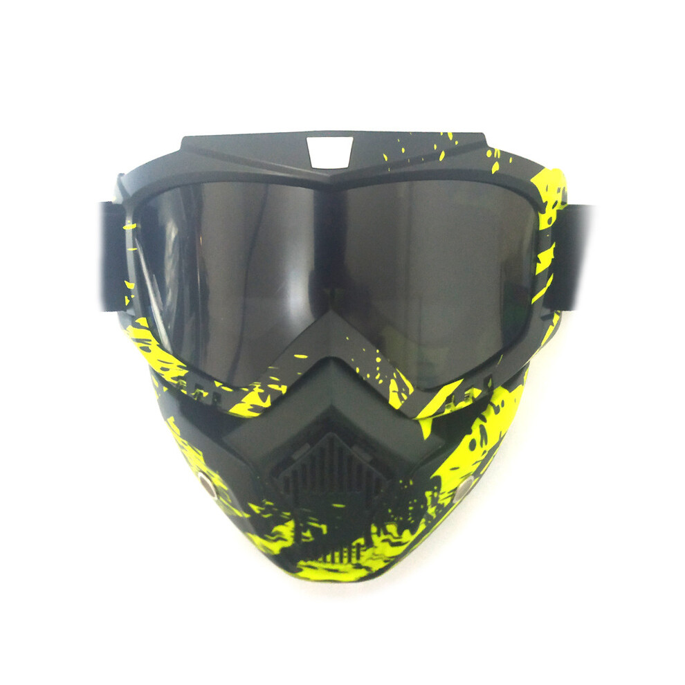(A4) Motocross Goggles Glasses Face Dust Mask With Detachable Motorcycle Oculos 9487227304912
