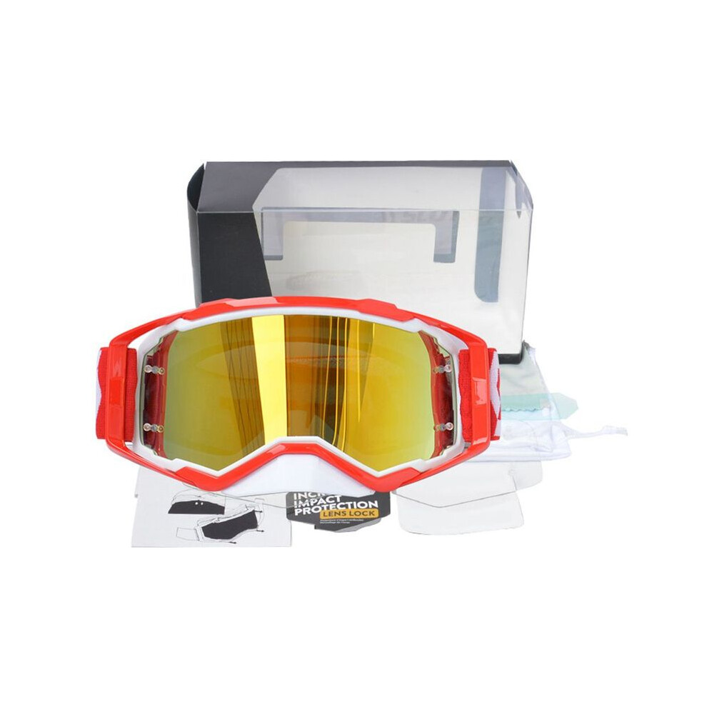 (Red) Cool Motorcycle Goggles Outdoor Cycling Motocross Helmet Glasses Riding Red 9487227249596