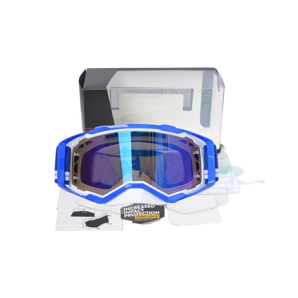 (Blue) Cool Motorcycle Goggles Outdoor Cycling Motocross Helmet Glasses Riding Blue 9487227249602