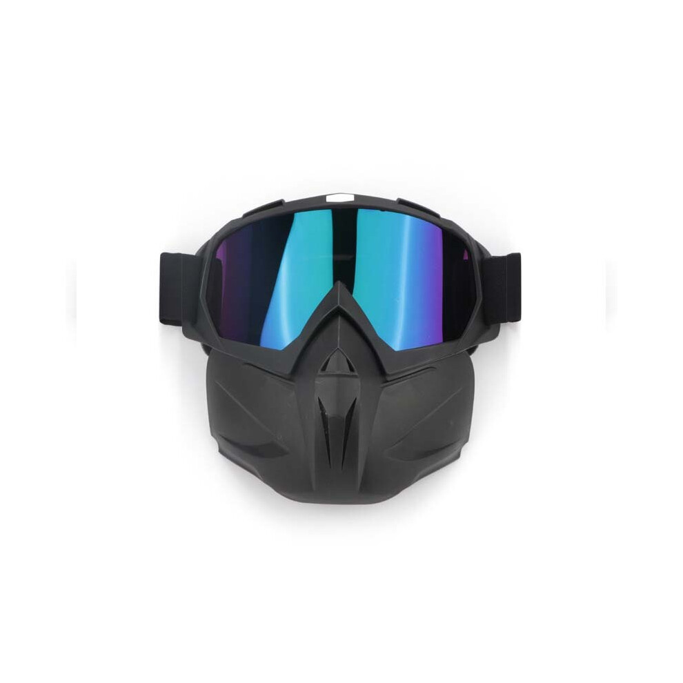 (A1 Lens) Motorcycle Face Mask Goggles Motocross Off-Road Atv Dirt Bike Eyewear Blue 9487227272907