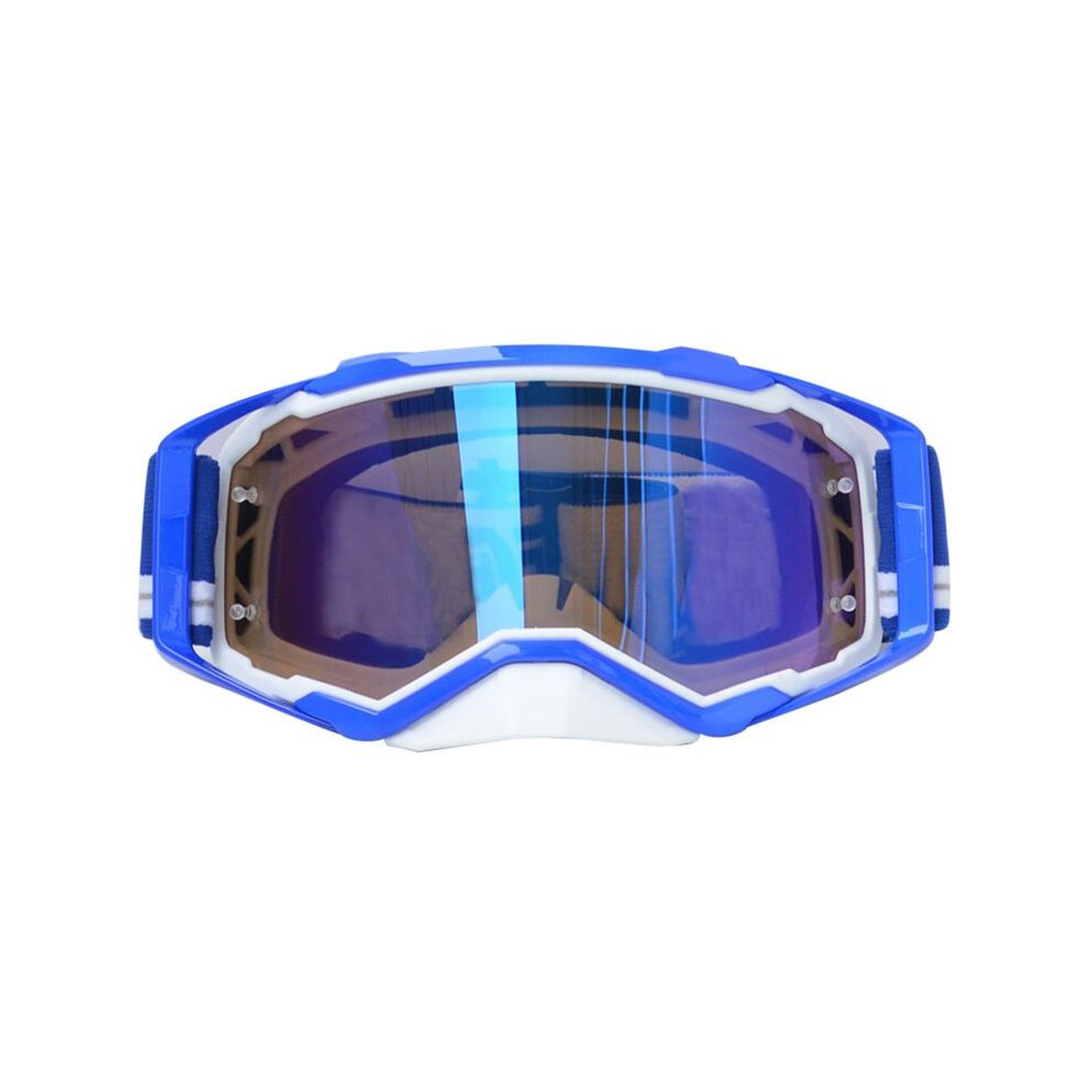 (Blue) Cool Motorcycle Goggles Outdoor Cycling Motocross Helmet Glasses Riding Blue 9487227284368