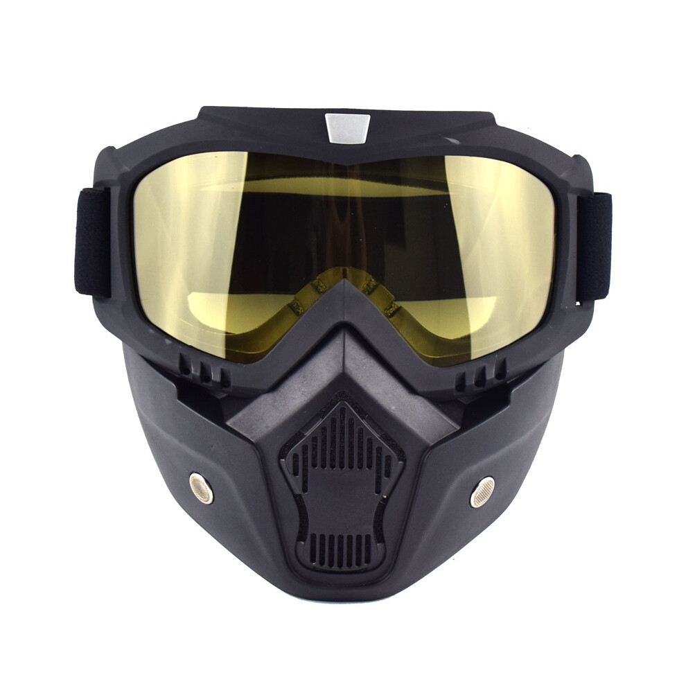 (Mjg-020 ) Mask Goggles Motocross Goggles For Motorcycle Shark Helmet Glasses Retro Yellow 9487227296682