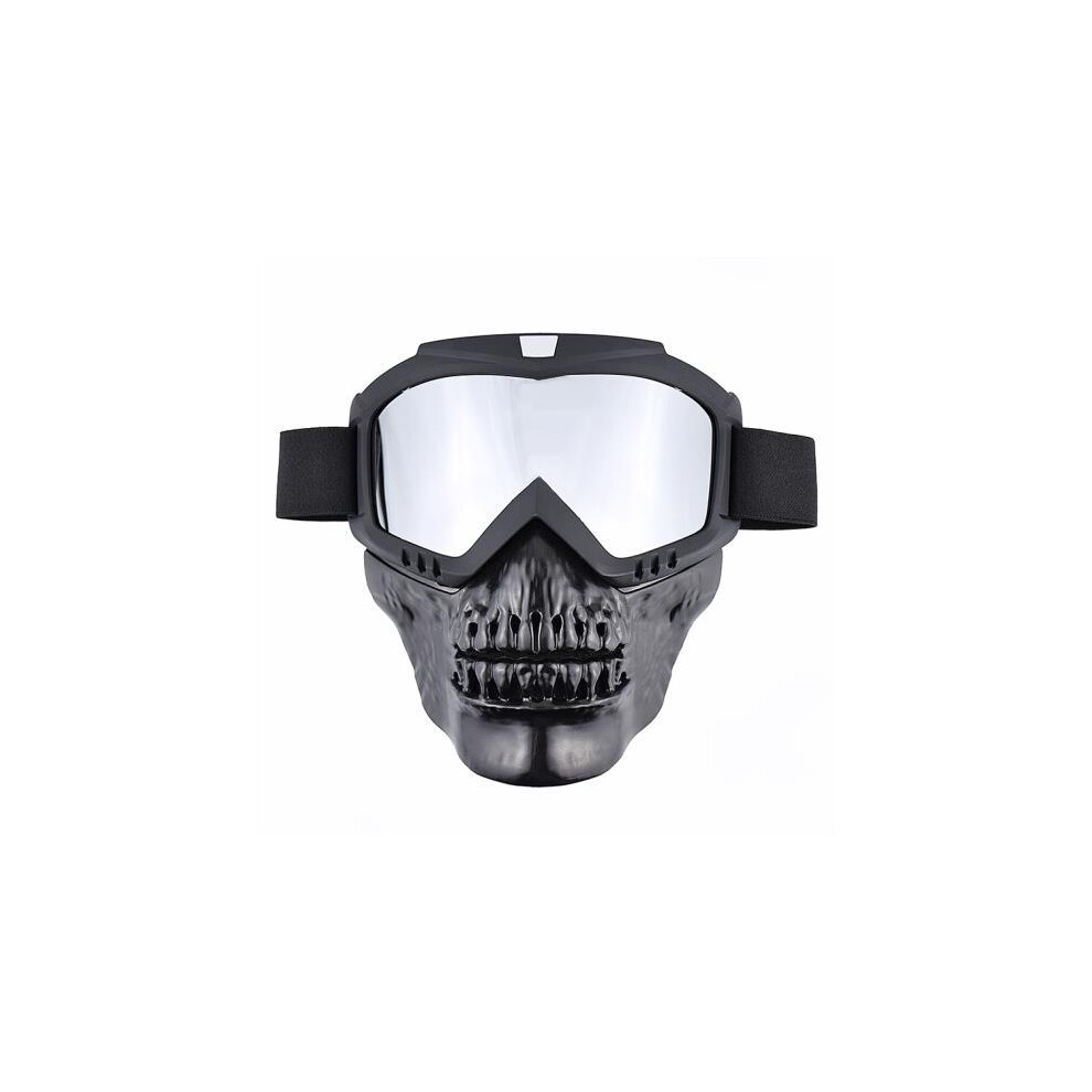(Mjg-024 ) Mask Goggles Motocross Goggles For Motorcycle Shark Helmet Glasses Retro Silver 9487227300082