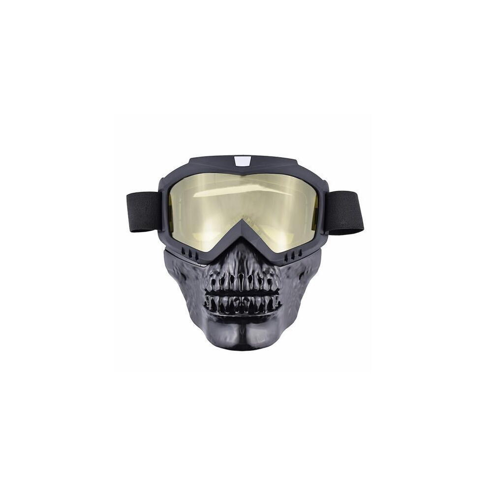 (Mjg-024 ) Mask Goggles Motocross Goggles For Motorcycle Shark Helmet Glasses Retro Yellow 9487227300105