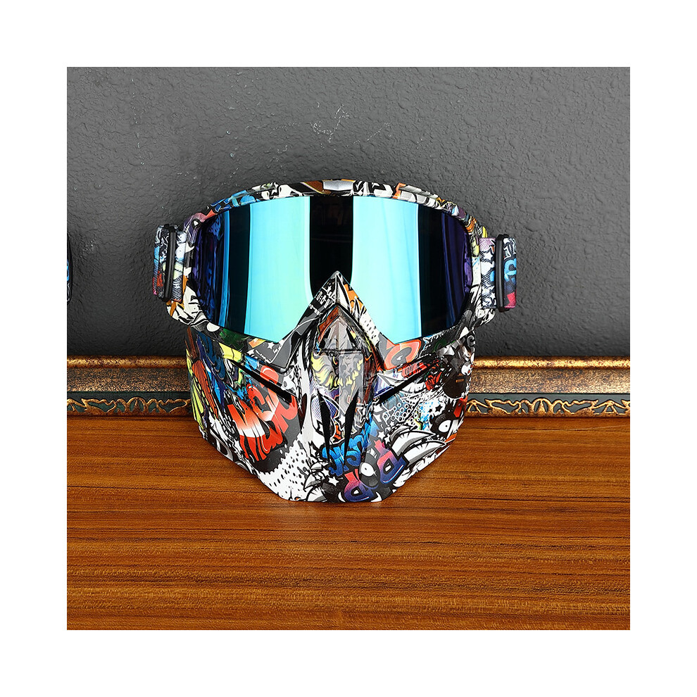 (Transfer Color Lens) Windproof Glasses Motorcycle Goggles Riding Goggles Dust Proof Sand Proof 9487227254187
