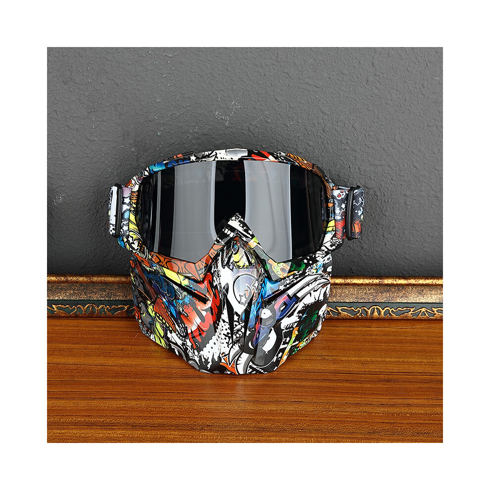 (Transfer Lens) Windproof Glasses Motorcycle Goggles Riding Goggles Dust Proof Sand Proof Gray 9487227254309