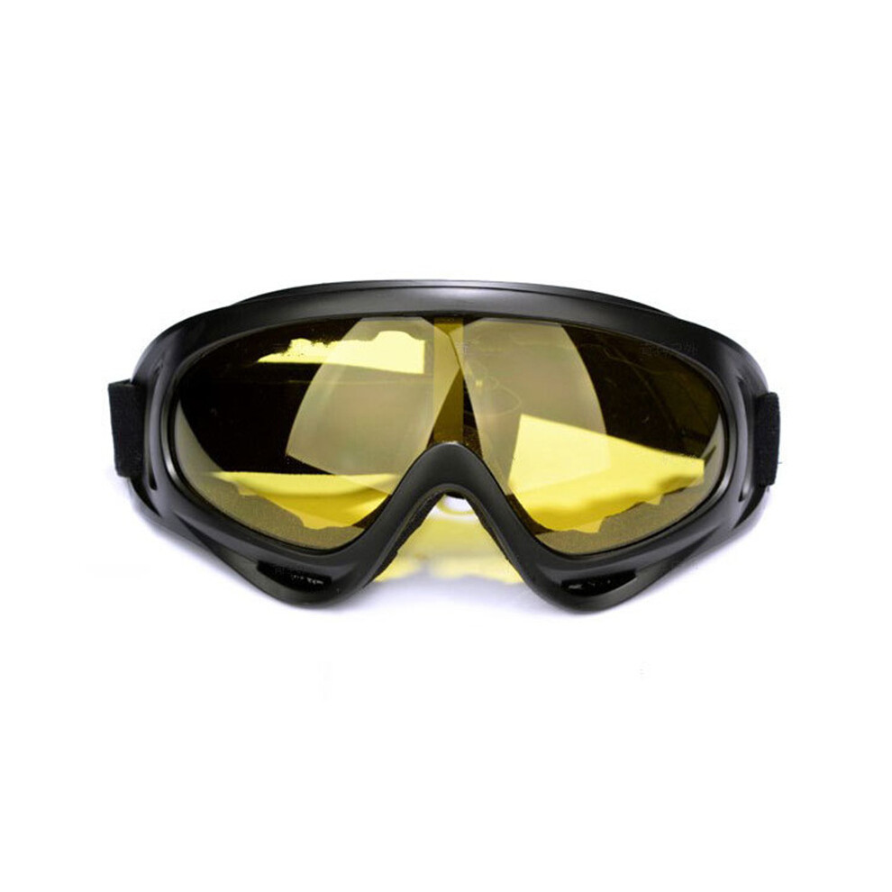 (Yellow) Motorcycle Sports Goggles Flexible Cross Helmet Face Mask Anti-Fog Windproof Yellow 9487227259946