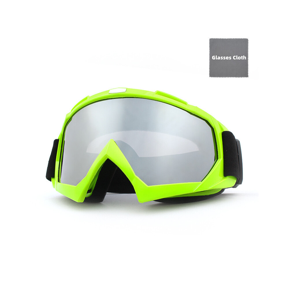 (-Silver) Off-Road Goggles Motocross Glasses Mtb Atv Motorcycle Goggles Mask Removable Green/Silver 9487227293216