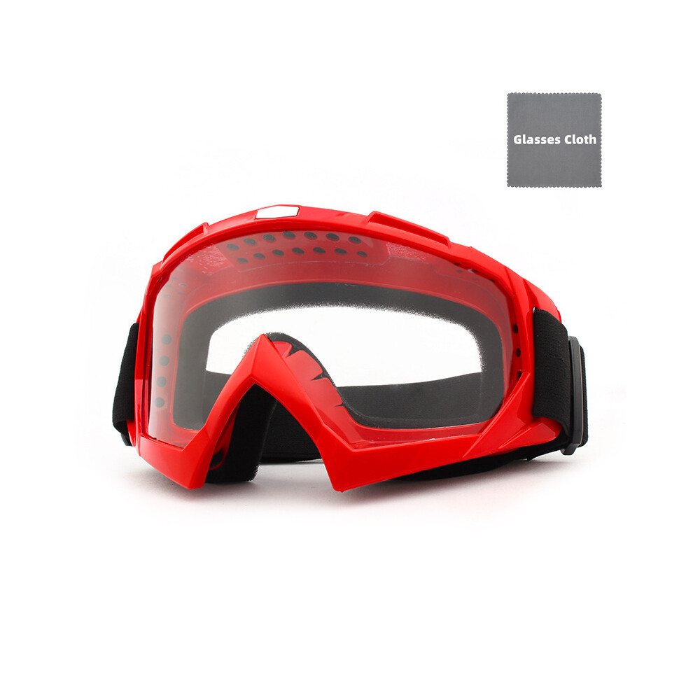 (-Transparent) Off-Road Goggles Motocross Glasses Mtb Atv Motorcycle Goggles Mask Removable Red 9487227293223