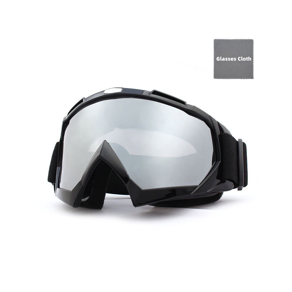 (-Silver) Off-Road Goggles Motocross Glasses Mtb Atv Motorcycle Goggles Mask Removable Black/Silver 9487227293483