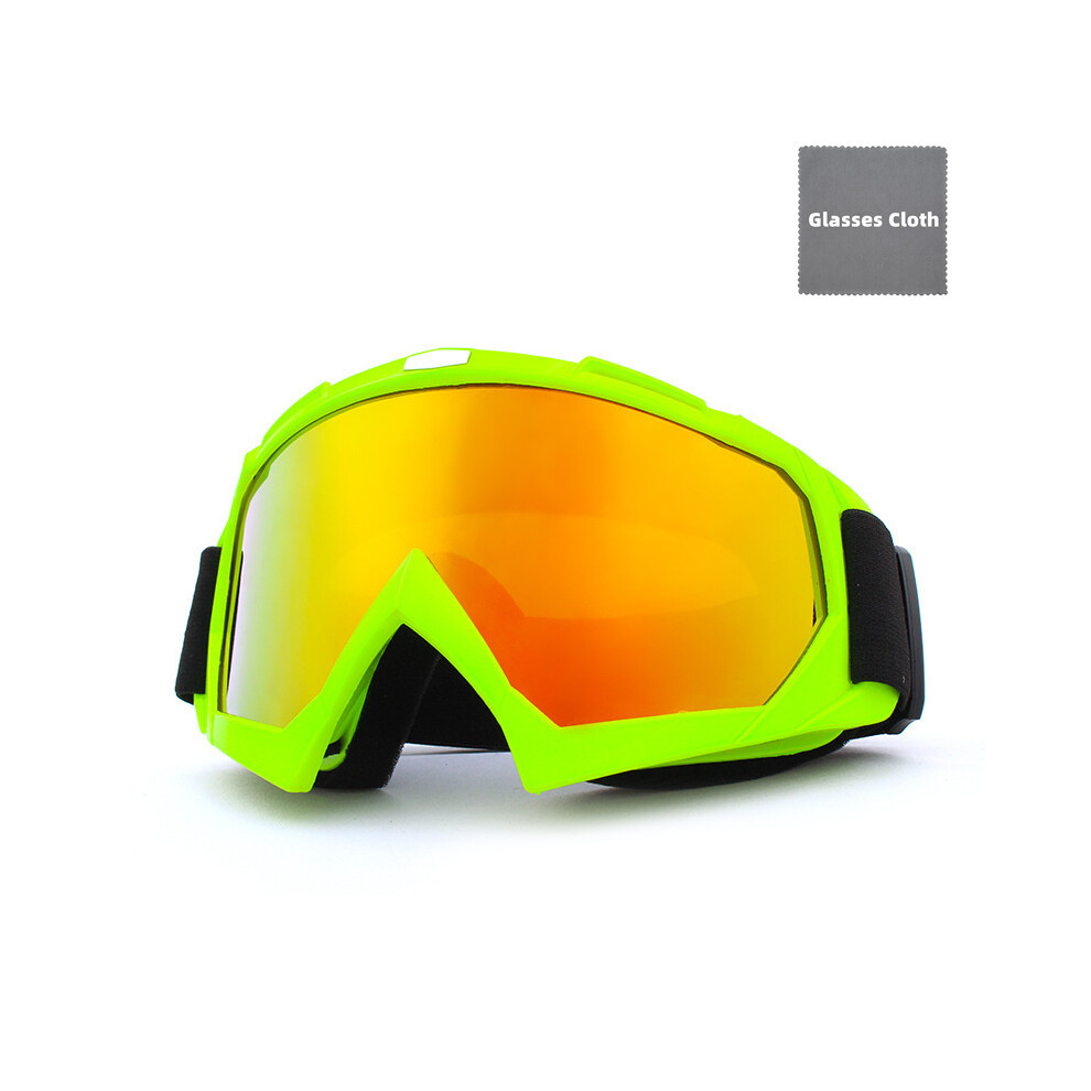 (-Gold) Off-Road Goggles Motocross Glasses Mtb Atv Motorcycle Goggles Mask Removable Green/Gold 9487227293544
