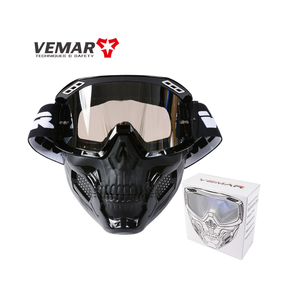 (Black) Detachable Motorcycle Helmet Goggles Cycling Glasses Man Windproof Dust-Proof Black 9487227274970