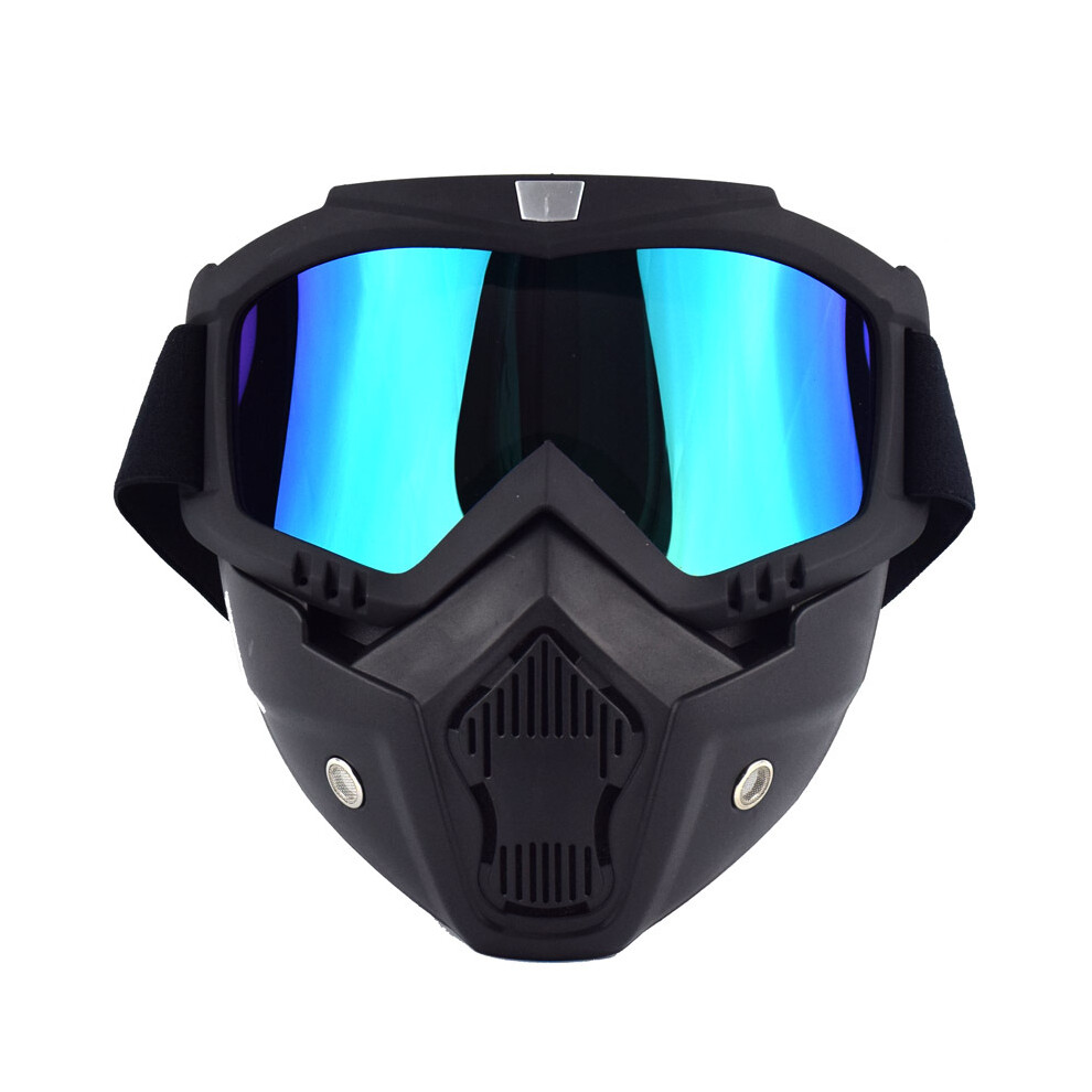 (Color) Detachable Motorcycle Helmet Goggles Cycling Glasses Man Windproof Dust-Proof 9487227267583