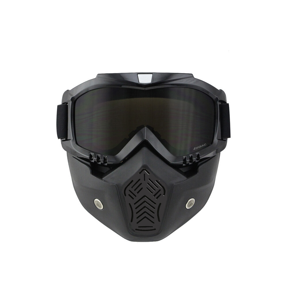 (Style2 ) Vintage Motorcycle Shark Helmet Goggles Motocross Helmet Glasses Retro Black 9487227274093