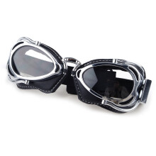 (Clean Lens) Retro Motorcycle Cycling Goggles Pilot Aviator Unisex Helmet Glasses Racing