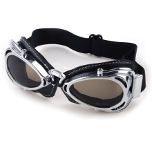(Dark Brown Lens) Retro Motorcycle Cycling Goggles Pilot Aviator Unisex Helmet Glasses Racing