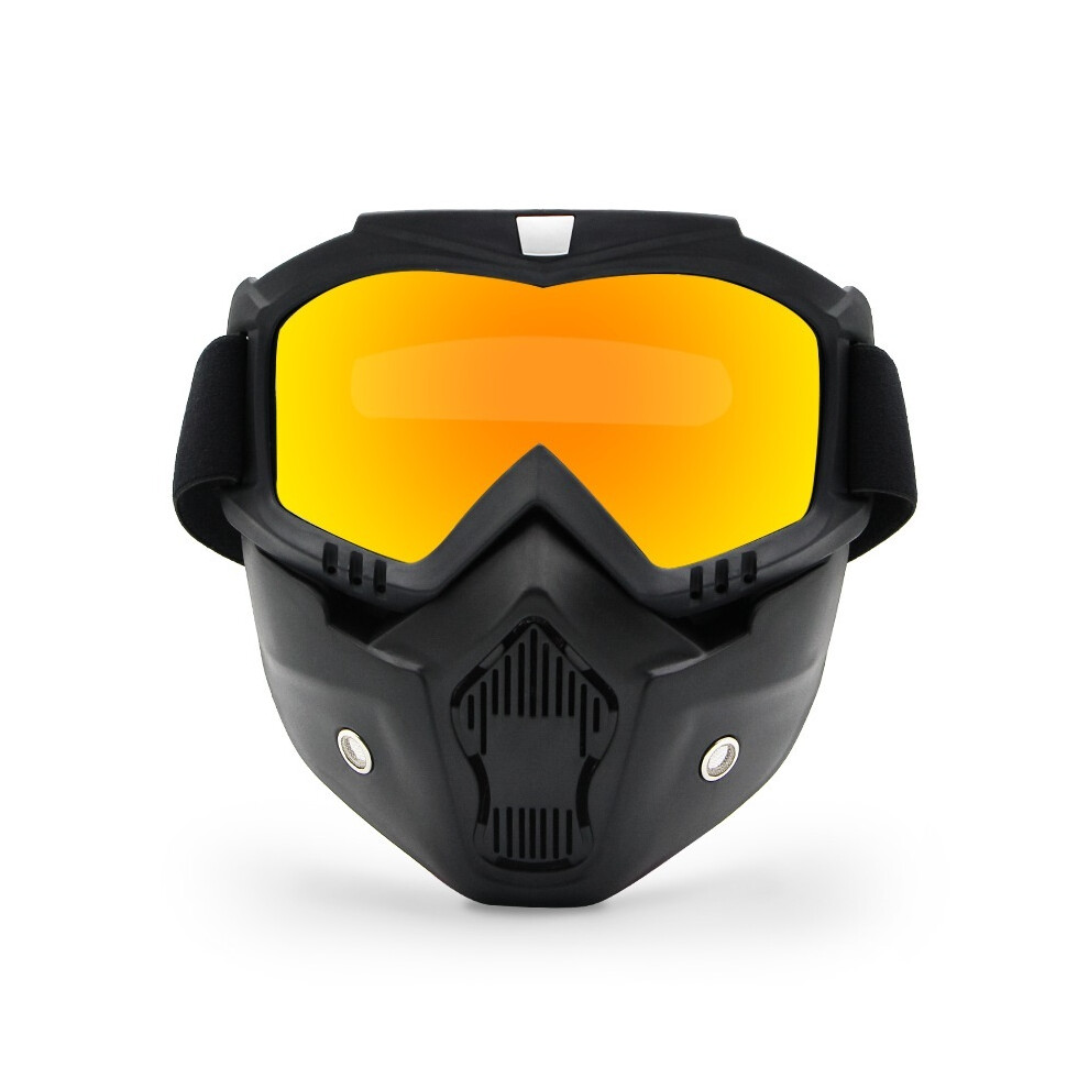 Maxpower (Gradient Red) Motorcycle Shark Helmet Goggles Motocross Helmet Glasses Retro Windproof