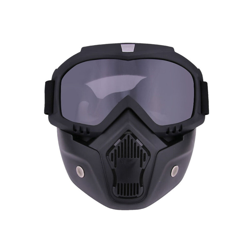 (Gray) Motorcycle Shark Helmet Goggles Motocross Helmet Glasses Retro Windproof Gray 9487227283453